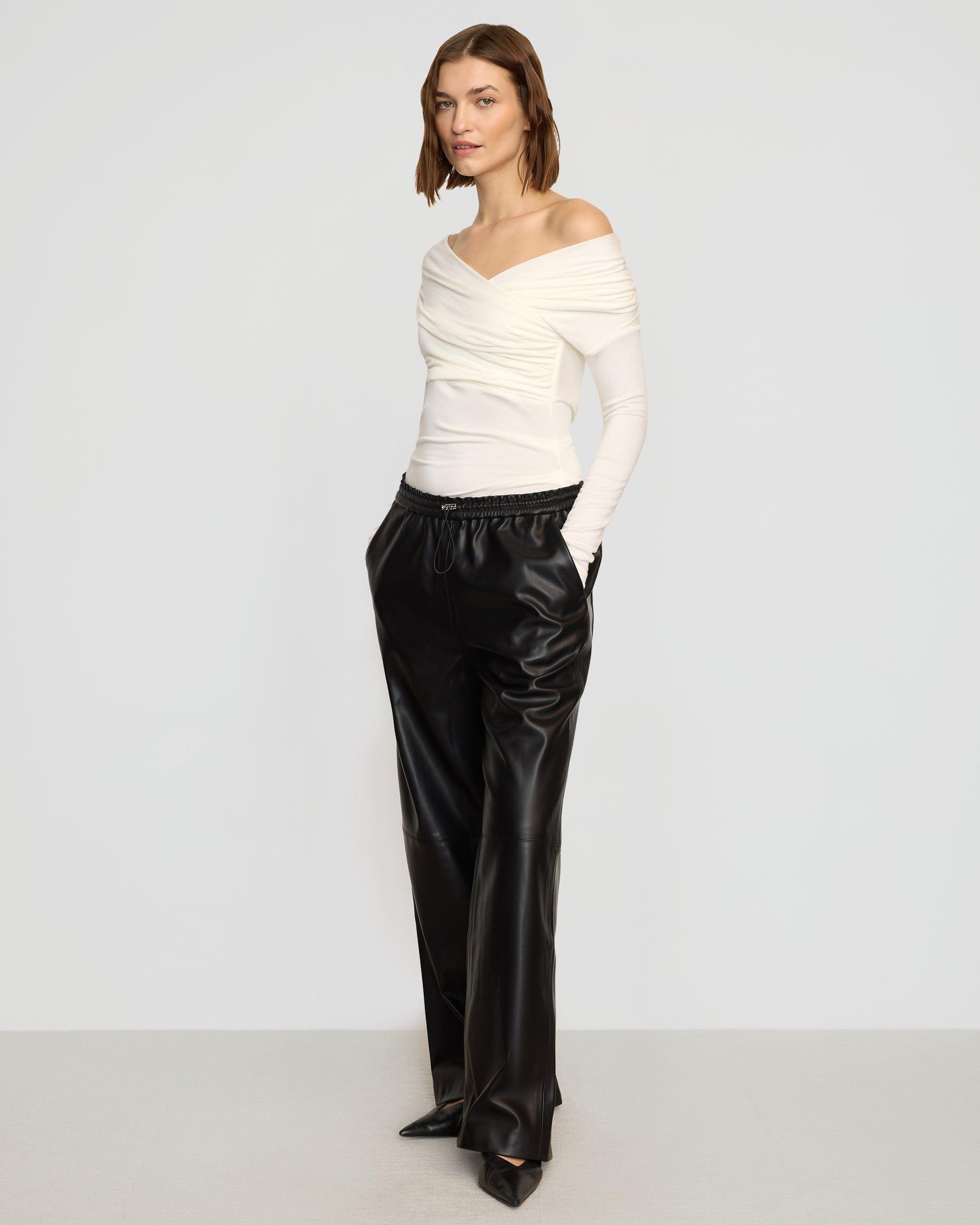 Theresa Ruched Off-Shoulder Long-Sleeve Tee Product Image