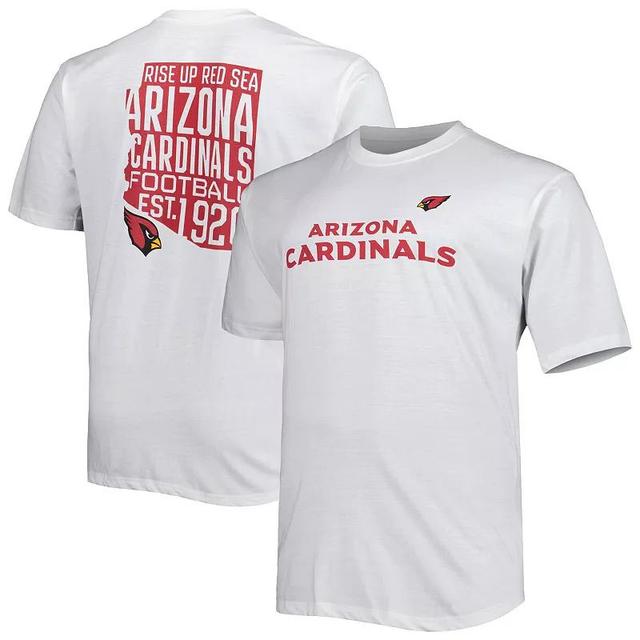 Mens Fanatics Branded White Arizona Cardinals Big & Tall Hometown Collection Hot Shot T-Shirt Product Image