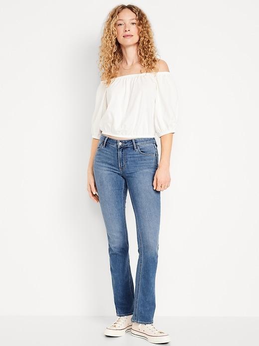 Mid-Rise Wow Boot-Cut Jeans Product Image