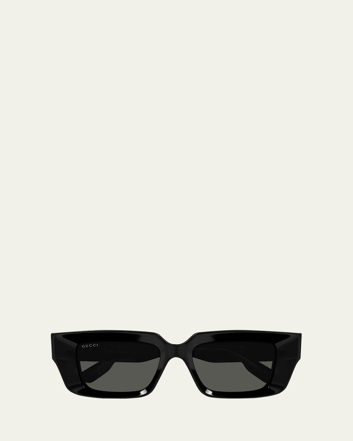 Mens Acetate and Nylon Rectangle Sunglasses Product Image