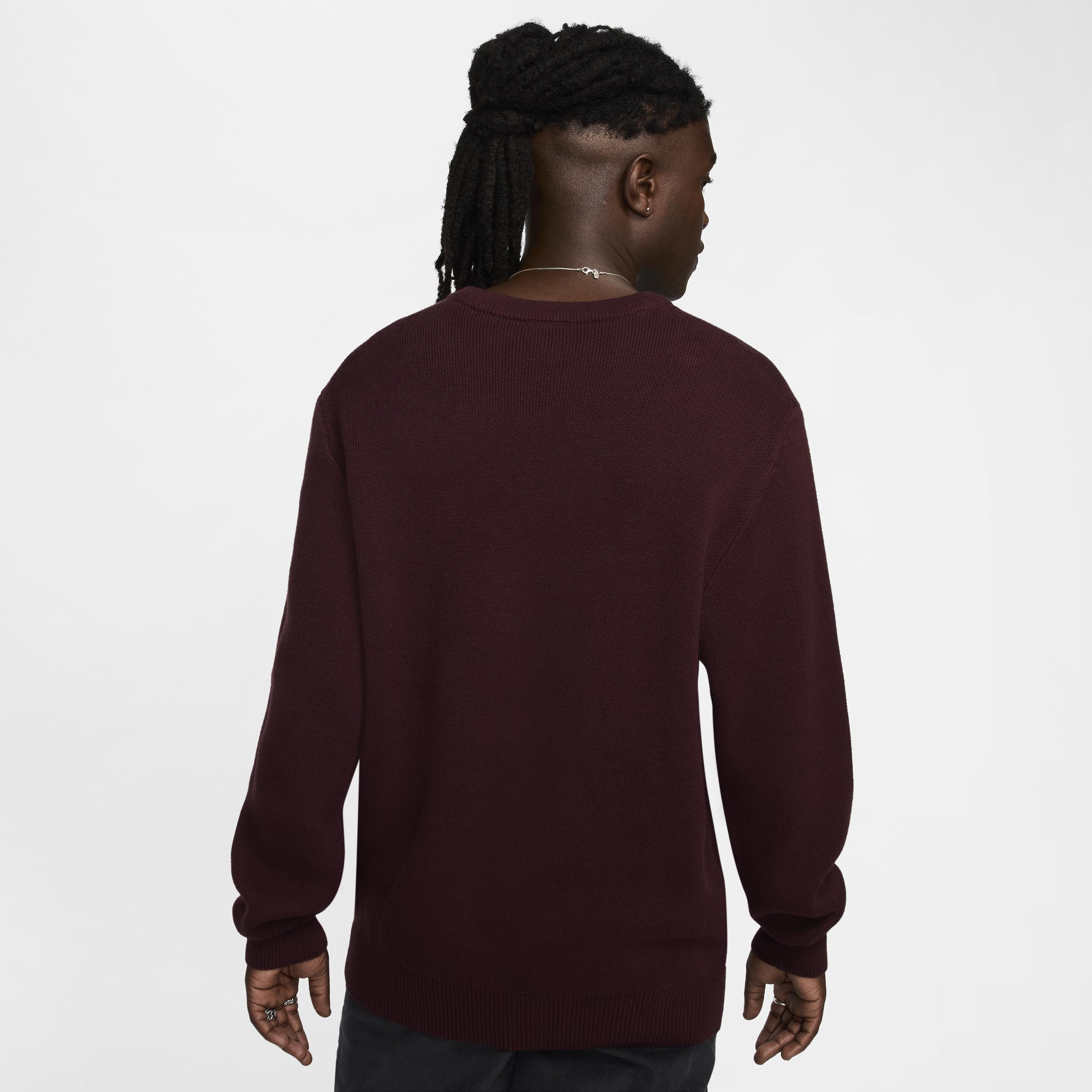 Nike Mens Nike Club Crew Sweater - Mens Burgundy Crush/White Product Image