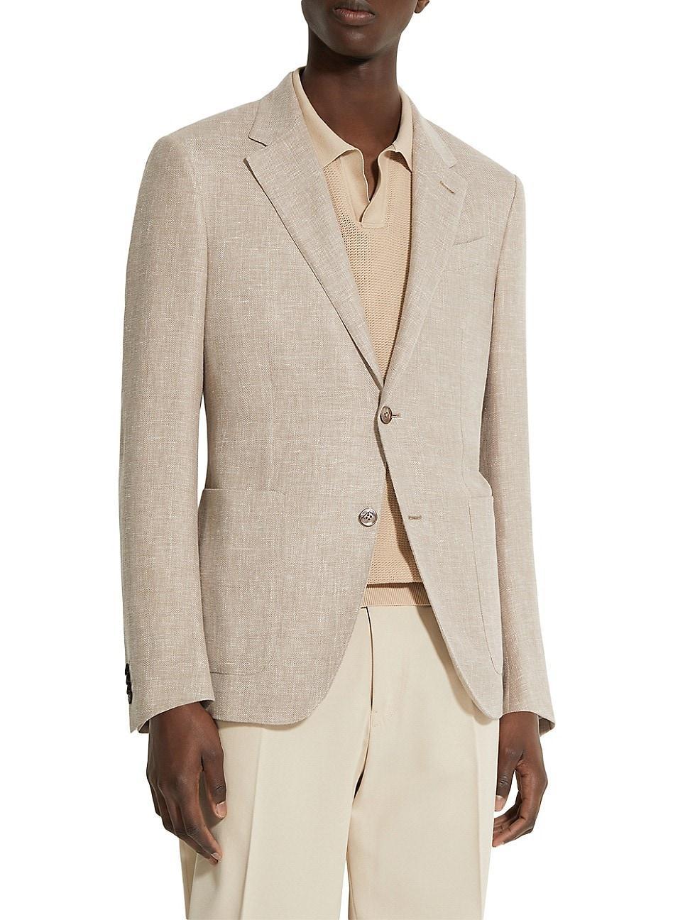 Mens Crossover Linen Wool and Silk Blend Jacket Product Image