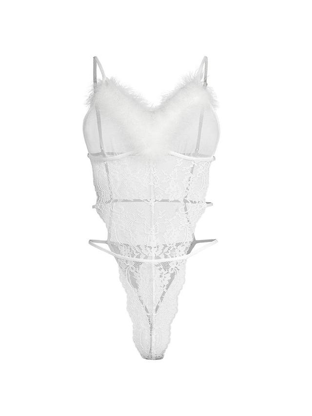 Womens Hope Feather-Trimmed Bodysuit Product Image