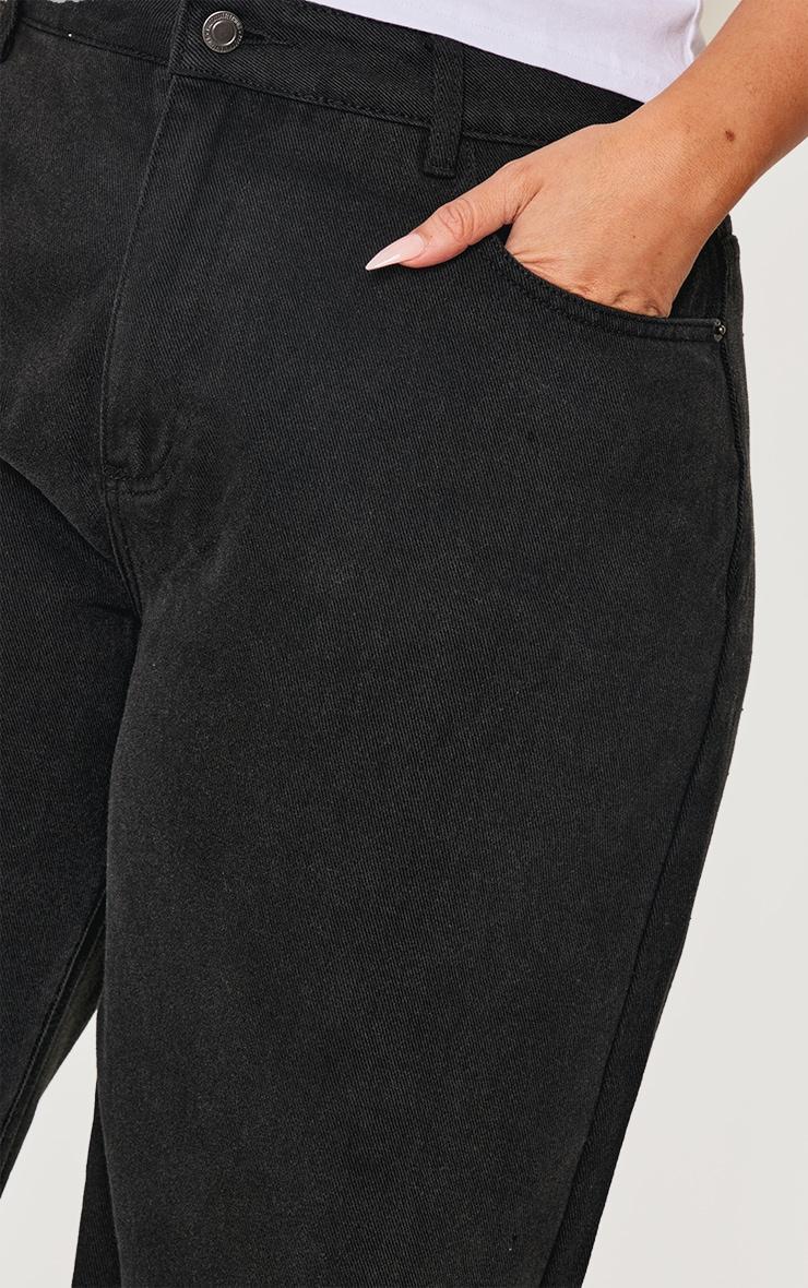  Plus Black Washed Wide Leg Jeans Product Image