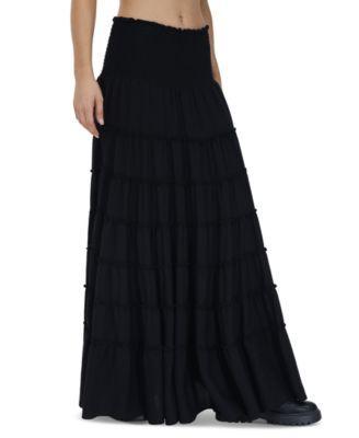 Women's Smocked-Waist Tiered Maxi Skirt Product Image