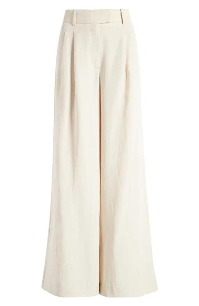 Deri Lyn Pleated Trousers In Cream White Product Image