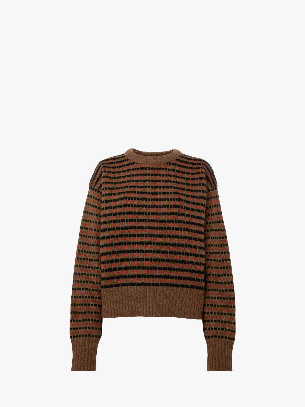 STRIPED JACQUARD SWEATER in brown | JW Anderson US  Product Image