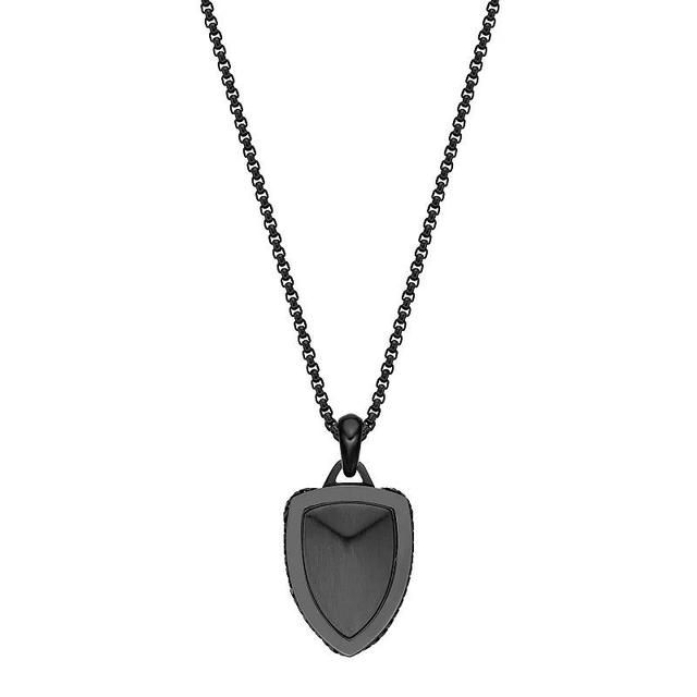 Mens LYNX Stainless Steel Shield Pendant Necklace Product Image