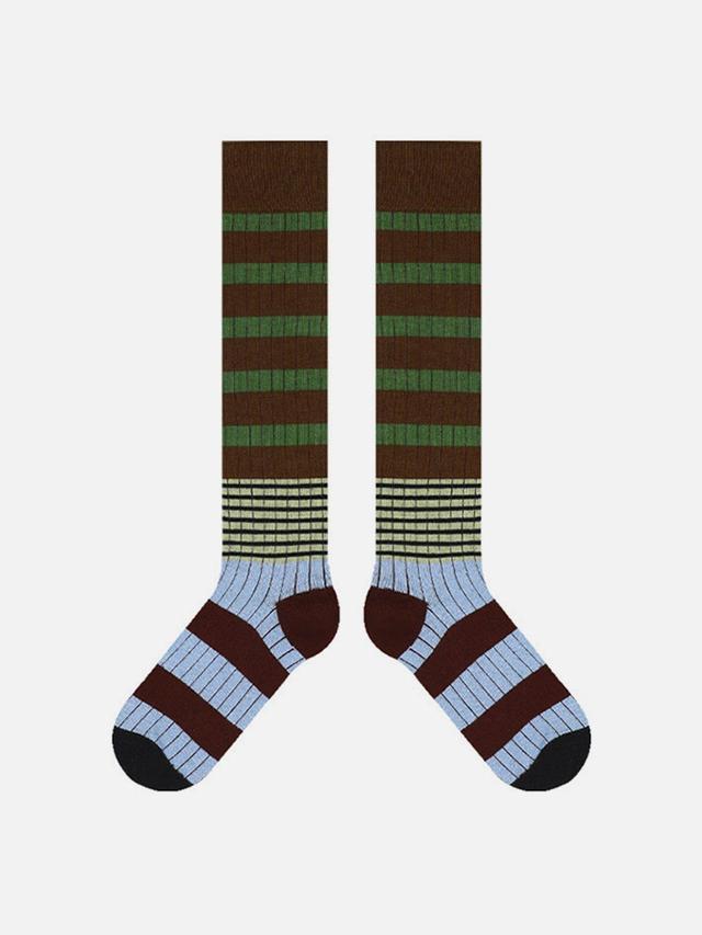 Vintage Stripe Patchwork Socks Product Image