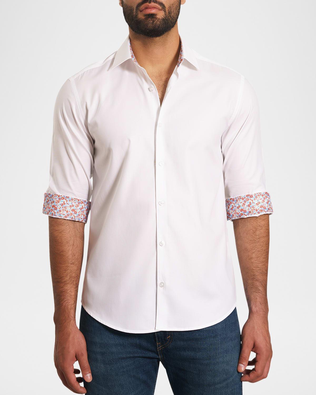 Men's Contrast-Reverse Solid Sport Shirt Product Image