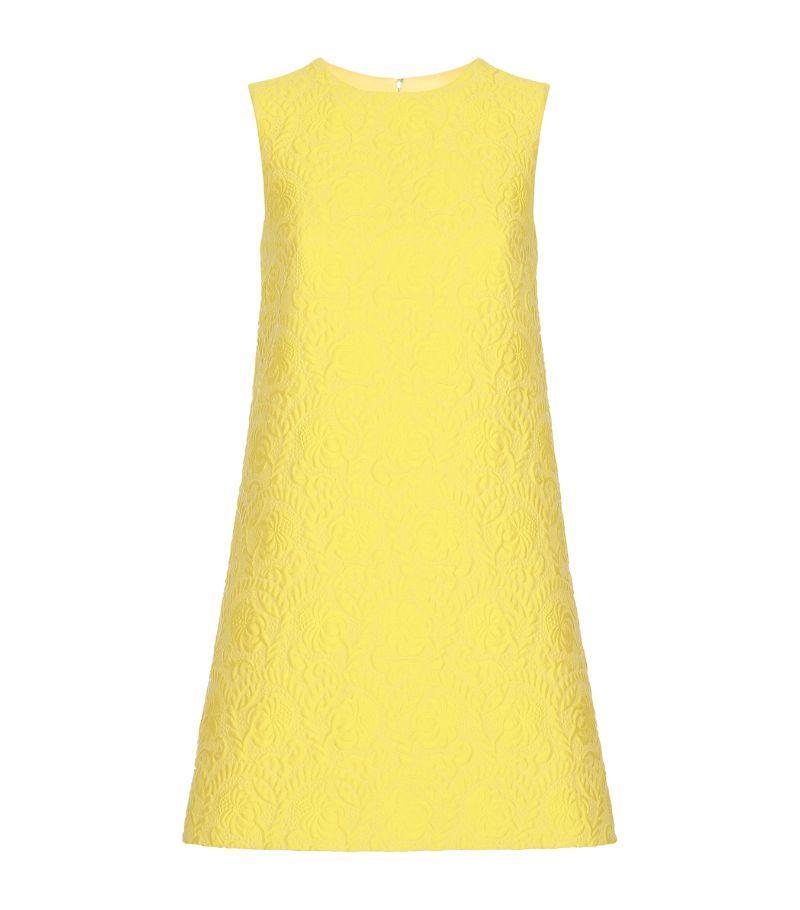 Matelasse Fiori Jacquard Mini Dress In Md Yellow Product Image