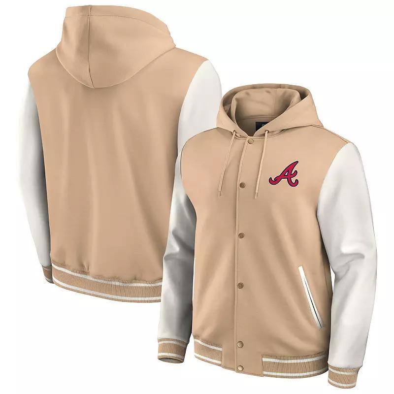 Mens Darius Rucker Collection by Fanatics Khaki Atlanta Braves Tri-Blend Full-Snap Hoodie Baseball Jacket Product Image