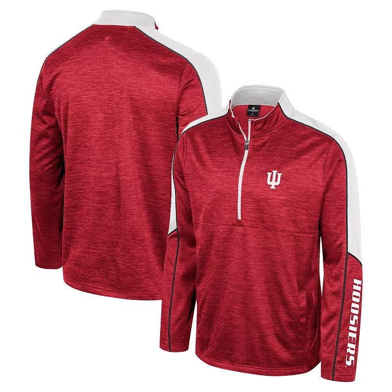 Mens Colosseum Cardinal Indiana Hoosiers Marled Half-Zip Jacket Product Image