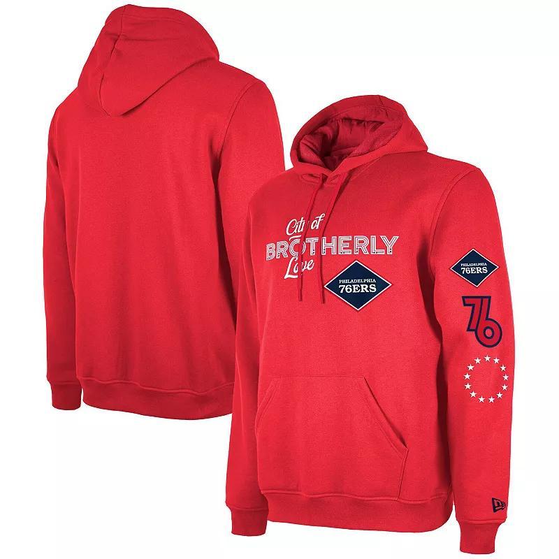 Mens New Era Red Philadelphia 76ers 2023/24 City Edition Big & Tall Pullover Hoodie Product Image