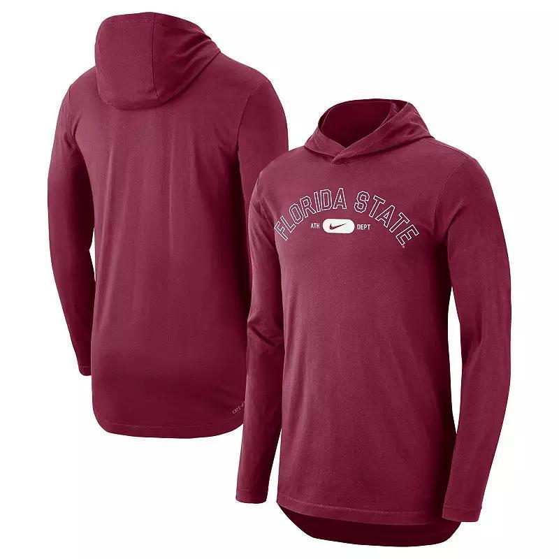 Mens Nike Garnet Florida State Seminoles Campus Performance Long Sleeve Hoodie T-Shirt Product Image