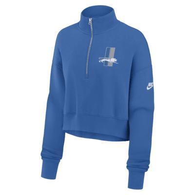 Detroit Lions Rewind Phoenix Women's Nike NFL Cropped 1/4-Zip Crew Product Image