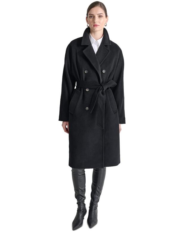 Dkny Womens Double-Breasted Belted Wrap Coat Product Image