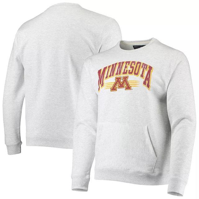 Mens League Collegiate Wear Heathered Gray Minnesota Golden Gophers Upperclassman Pocket Pullover Sweatshirt Product Image