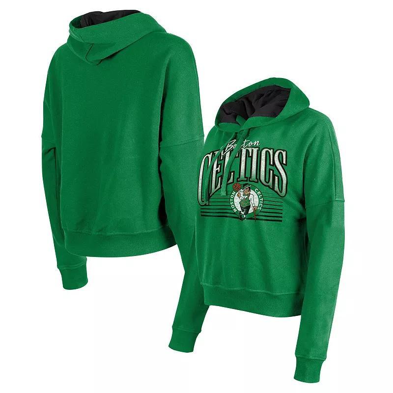 Womens New Era Kelly Boston Celtics Boxy Pullover Hoodie Product Image