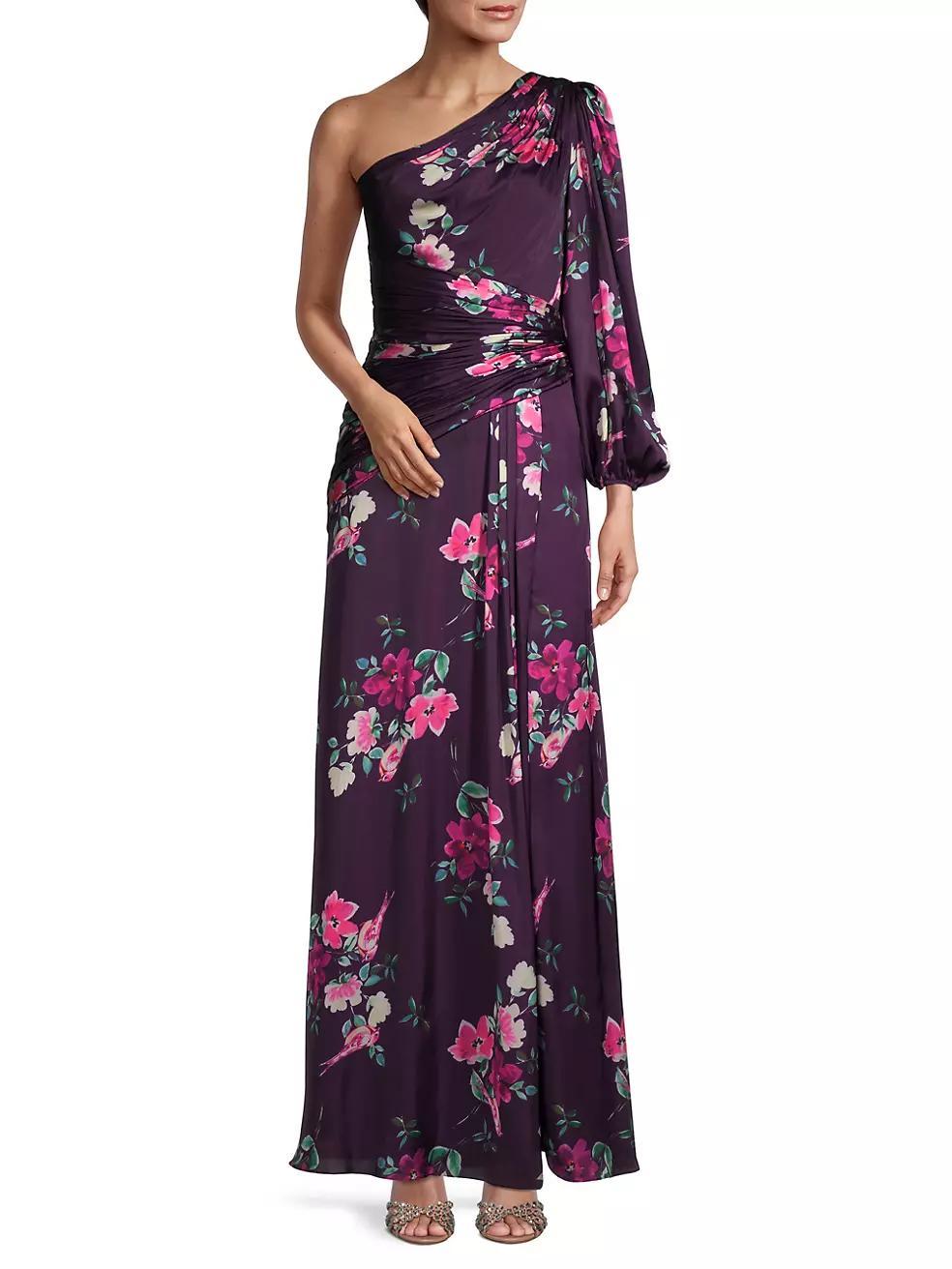 leena Floral One-Shoulder Gown Product Image