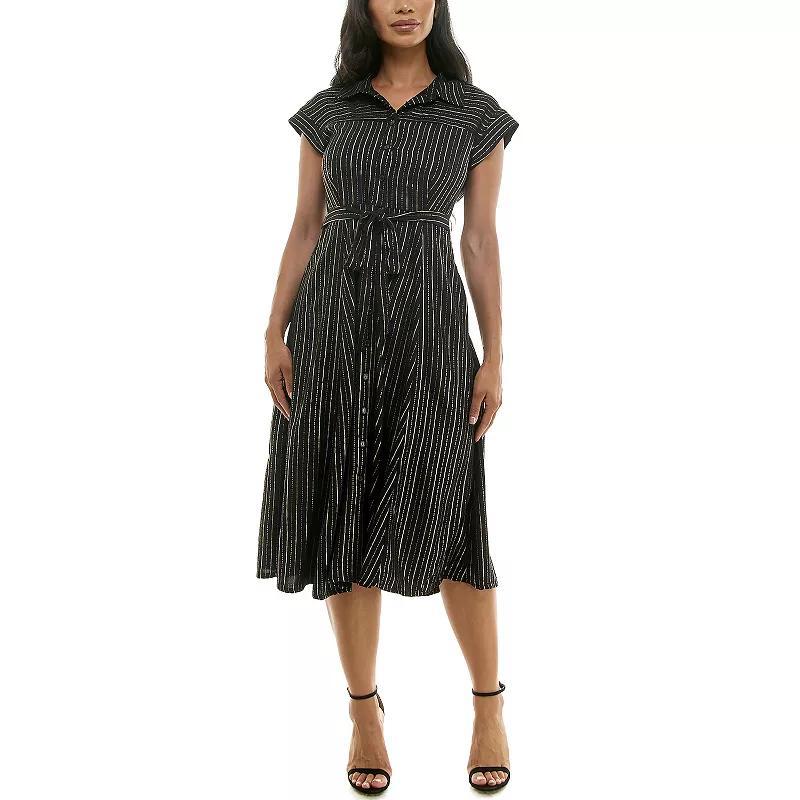 Womens Nina Leonard Collared Button Front Dress Product Image