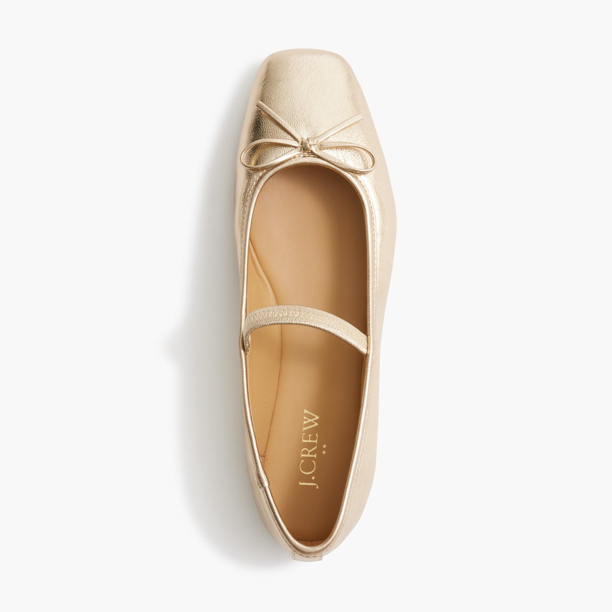 Square-toe ballet flats with strap Product Image