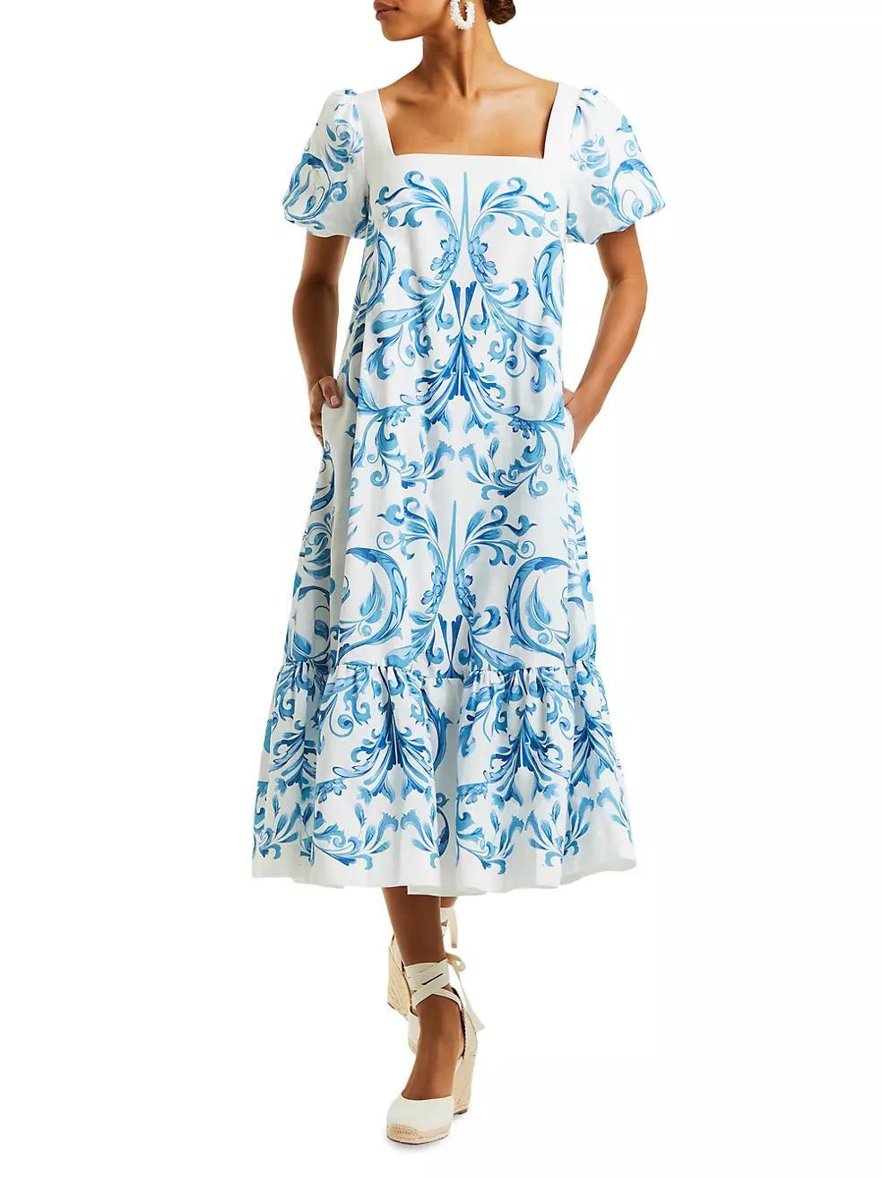 Jasmine Linen-Blend Midi Dress Product Image