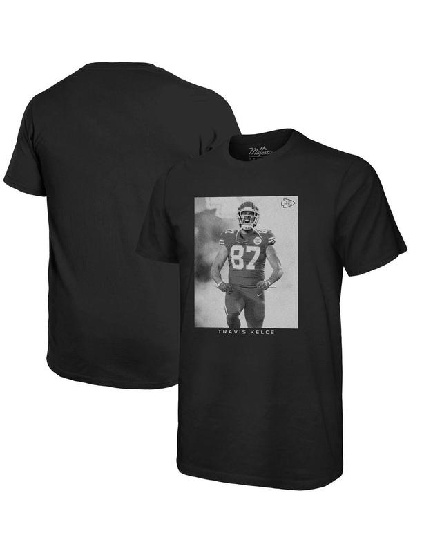 Mens Majestic Threads Travis Kelce Black Kansas City Chiefs Player Graphic Oversized T-shirt Product Image