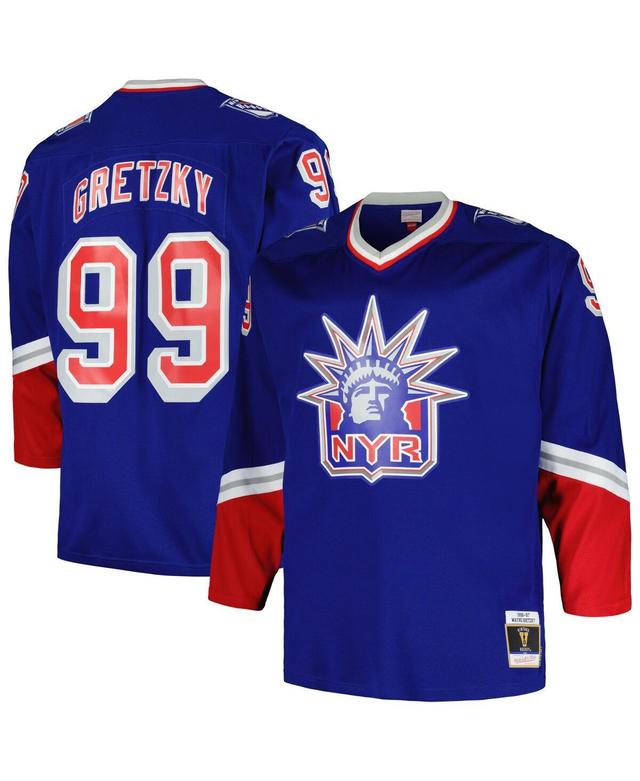 Mens Mitchell & Ness Wayne Gretzky Blue New York Rangers Big and Tall Blue Line Player Jersey - Blue Product Image