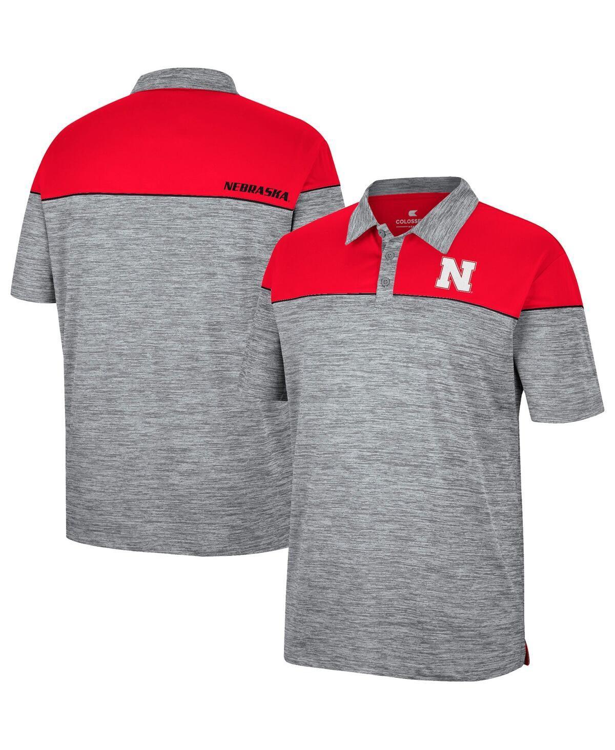 Mens Colosseum Heathered Gray Nebraska Huskers Birdie Polo Shirt - Heathered Gray Product Image