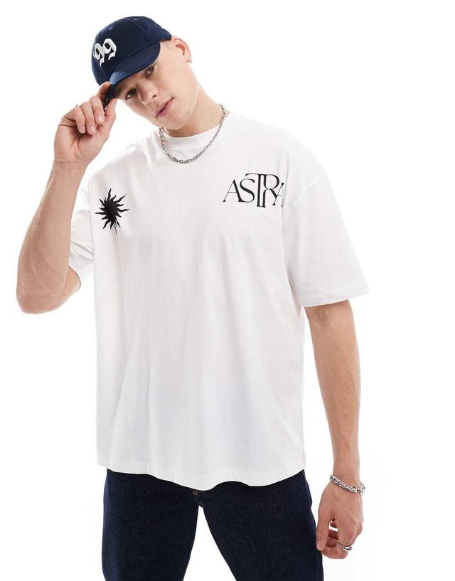 ASOS DESIGN oversized t-shirt in black with celestial front print Product Image