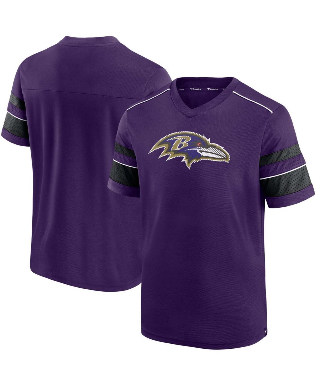 Mens Purple Baltimore Ravens Textured Hashmark V-Neck T-shirt Product Image