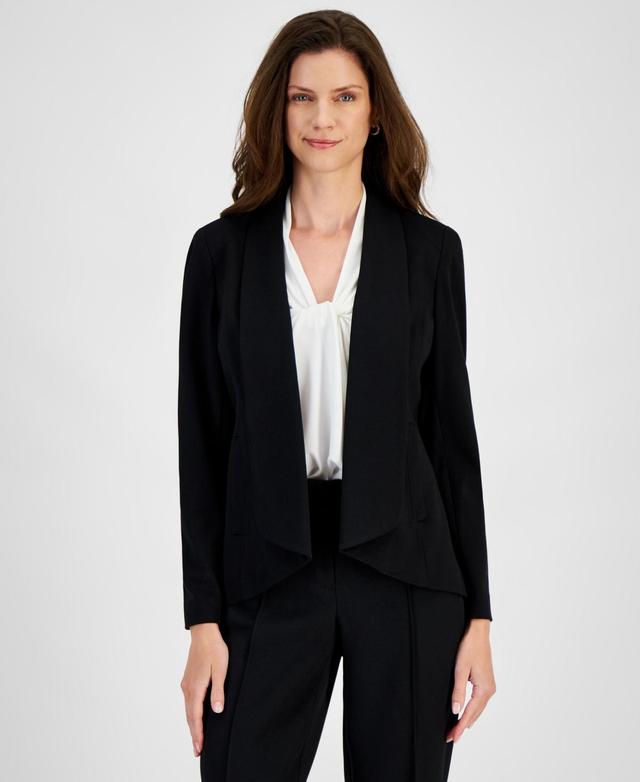 Kasper Womens Shawl-Collar Open-Front Jacket Product Image