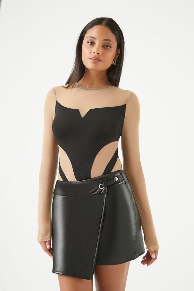 Mesh Illusion Cutout Bodysuit | Forever 21 Product Image