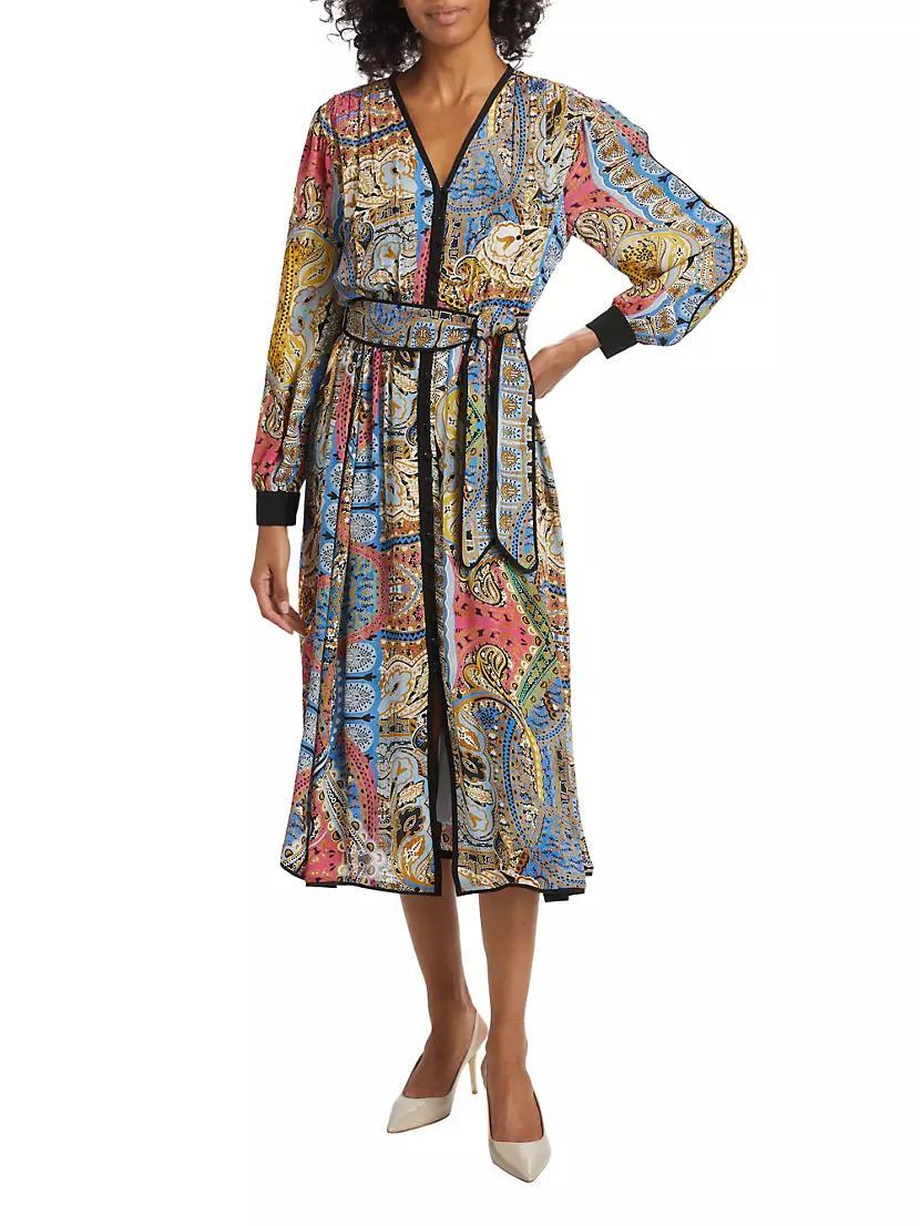 The Camren Paisley Silk Dress Product Image