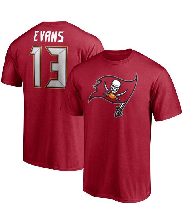 Mens Mike Evans Red Tampa Bay Buccaneers Player Icon Name and Number T-shirt Product Image