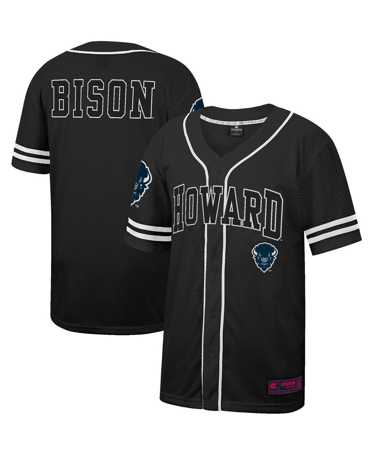 Mens Colosseum Black Howard Bison Free Spirited Mesh Button-Up Baseball Jersey - Black Product Image