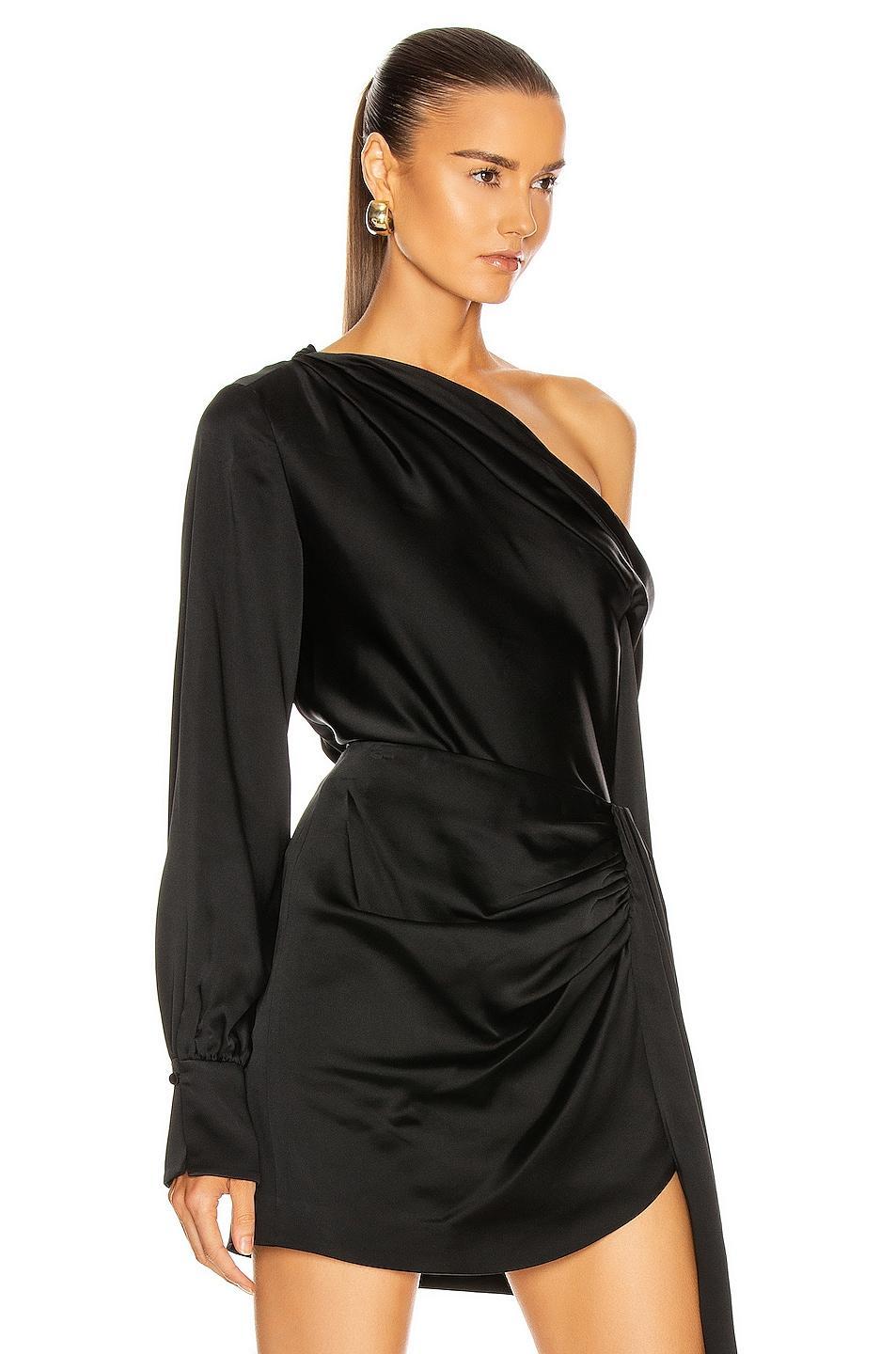 SIMKHAI Alice Satin One Shoulder Top  - Size: XS - Gender: female Product Image