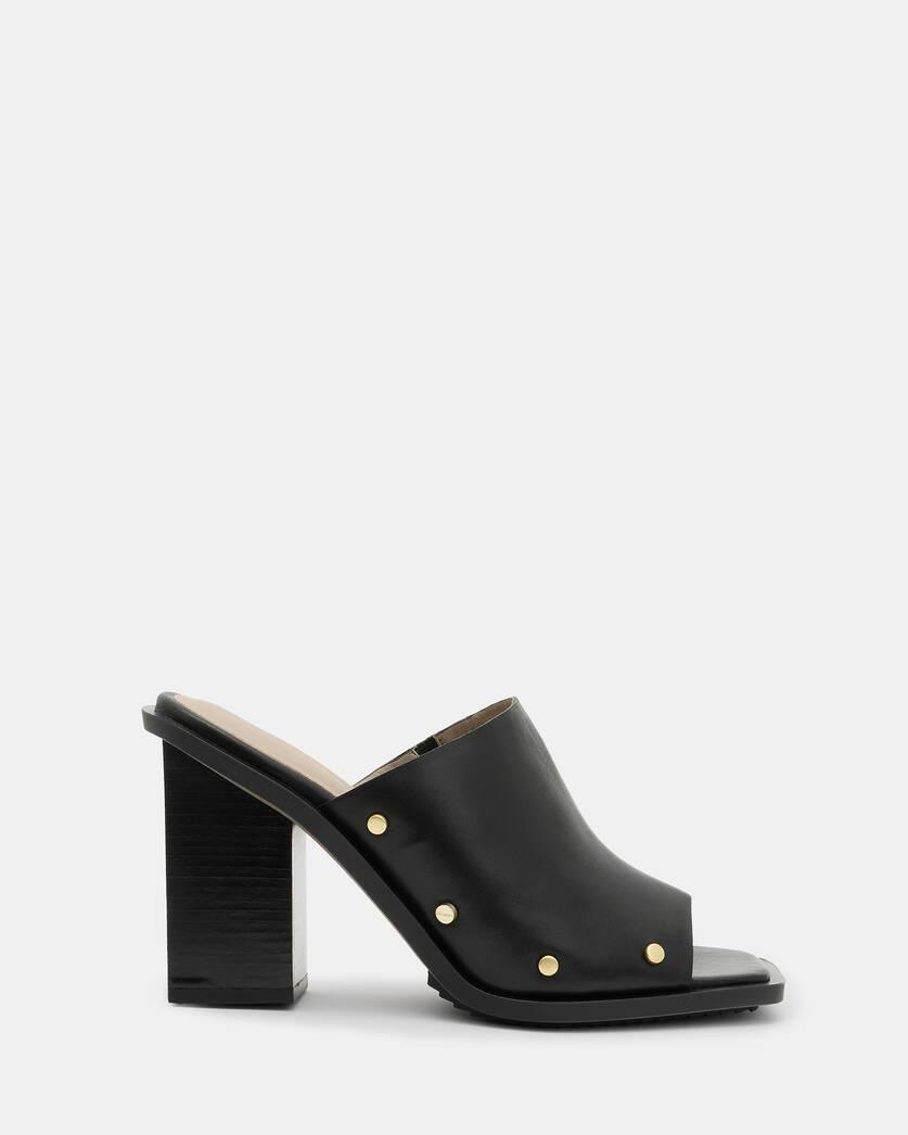 Kelly Block Heel Leather Mules Product Image