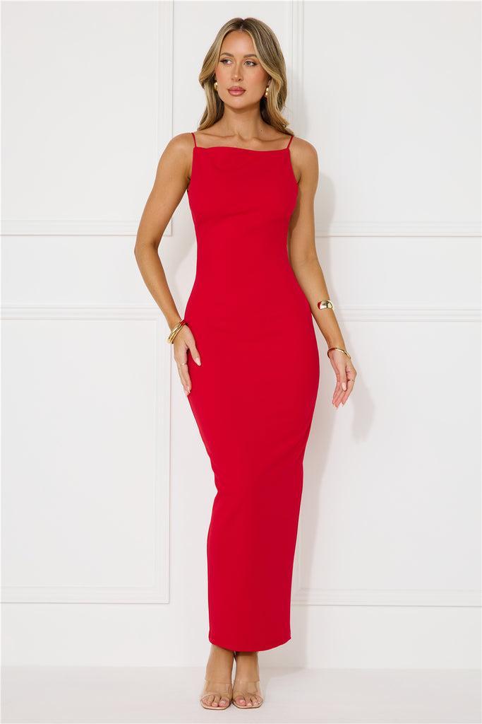 Touch Of Luxe Maxi Dress Red Product Image