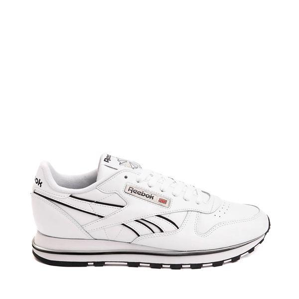 Mens Reebok Classic Leather Clip Athletic Shoe - White / Black Product Image