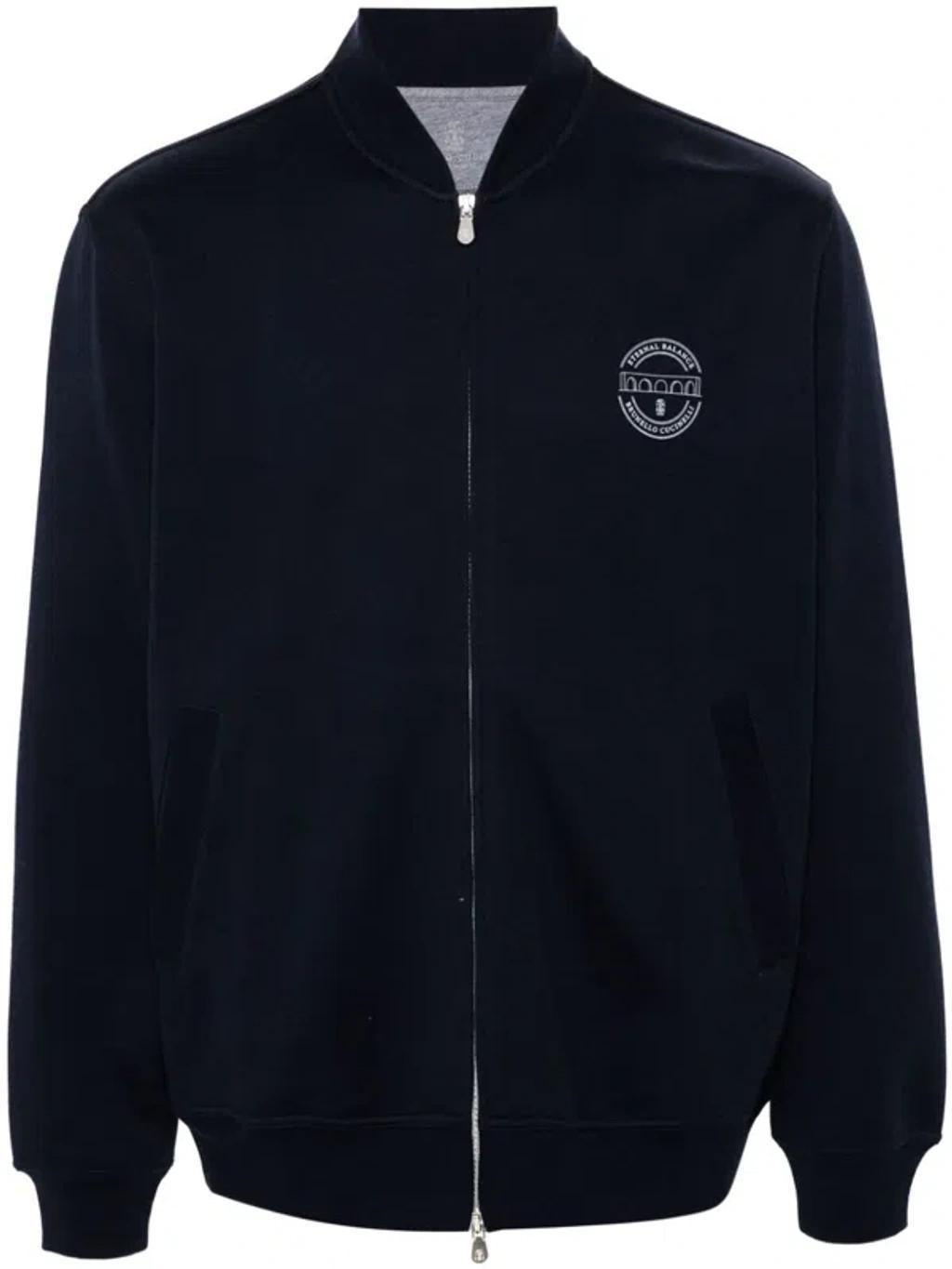 BRUNELLO CUCINELLI Zip-up Sweatshirt In Blue Product Image