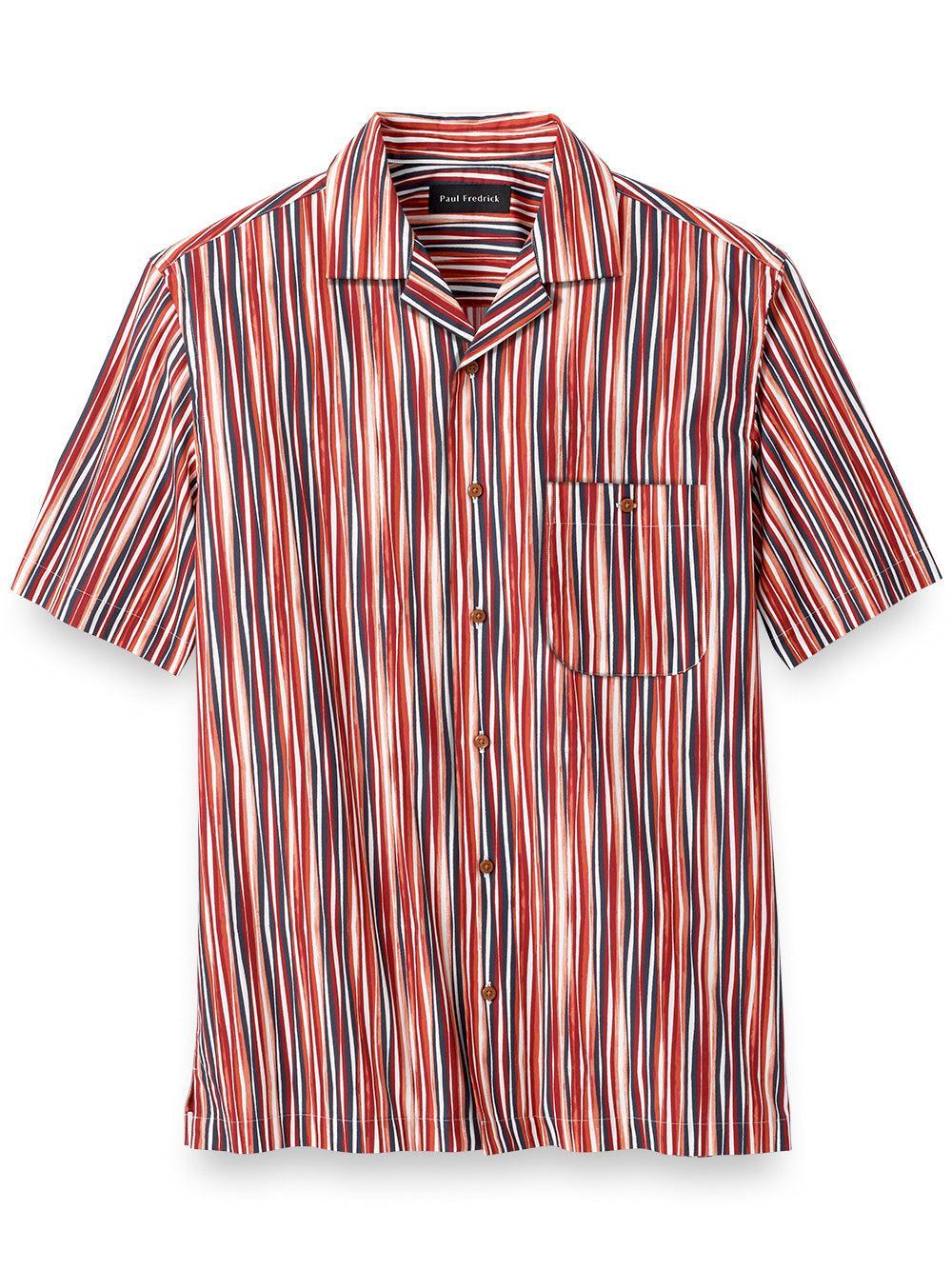 Cotton Stripe Print Casual Shirt Product Image