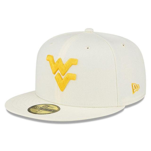 Mens New Era White West Virginia Mountaineers Chrome Color Dim 59FIFTY Fitted Hat Product Image