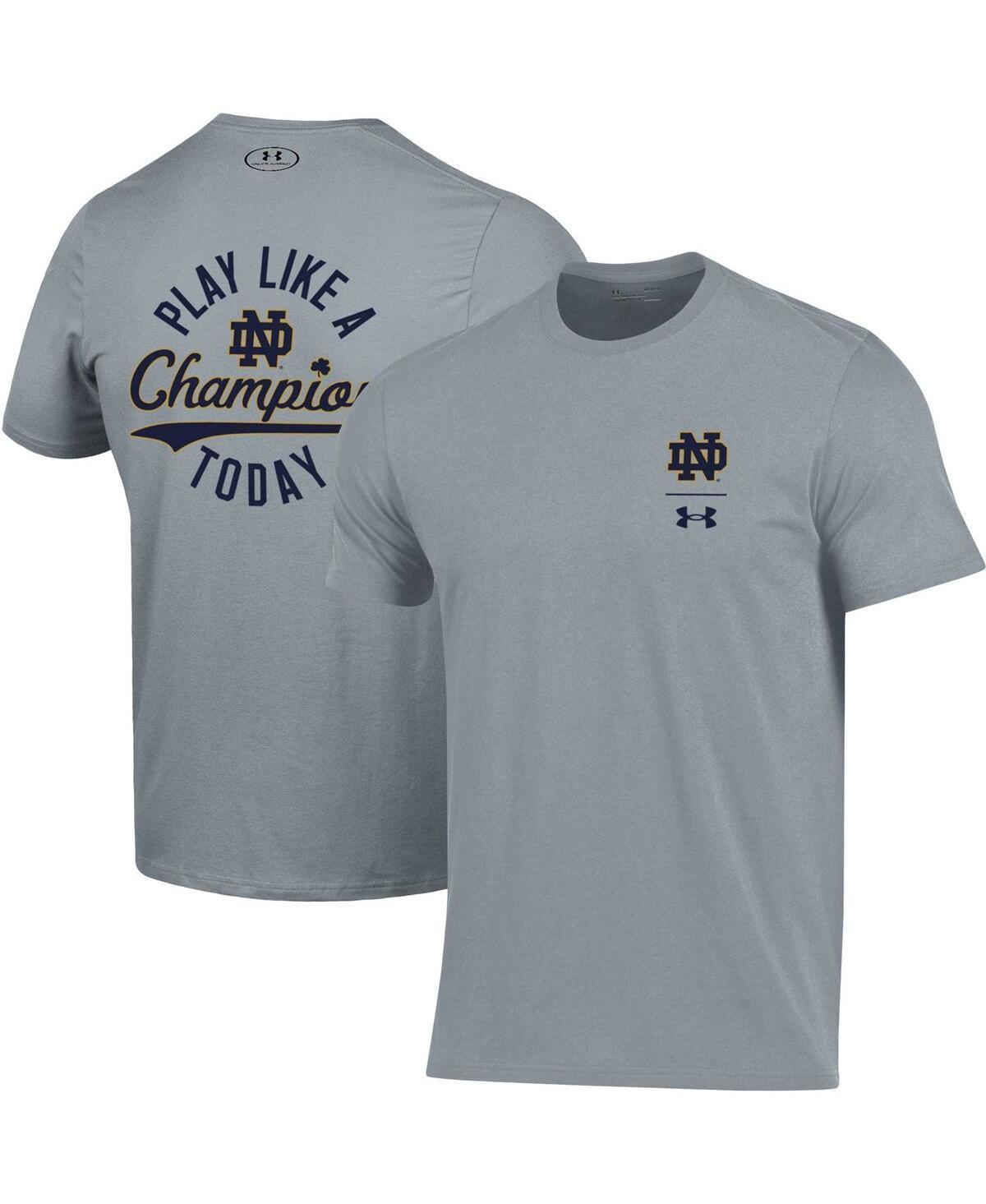 Mens Under Armour Steel Notre Dame Fighting Irish Play Like A Champion Today T-shirt Product Image