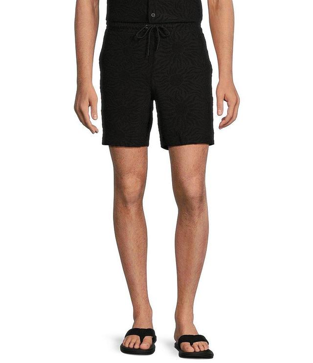 Rowm Flat Front Solid Textured Pattern 7#double; Inseam Shorts Product Image