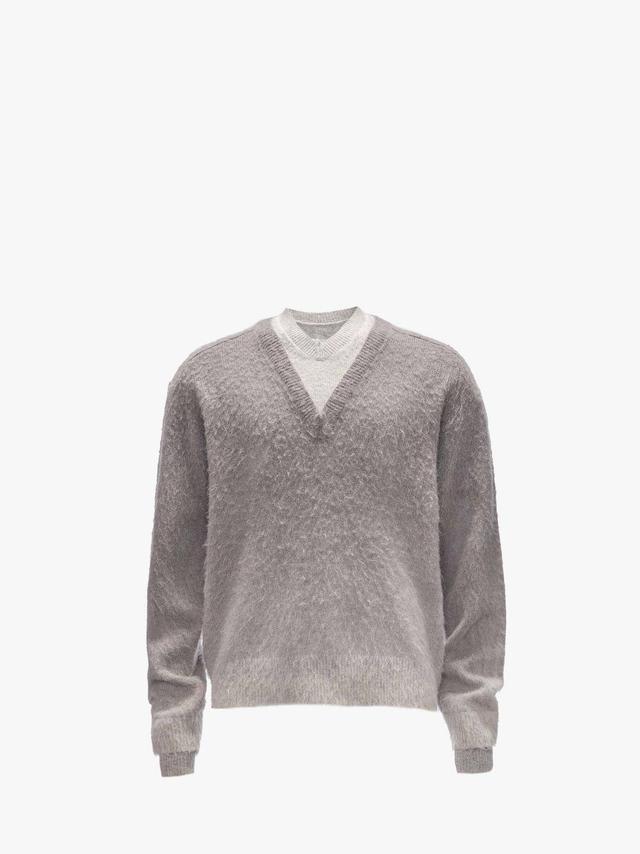 GRADIENT V-NECK SWEATER in grey | JW Anderson US  Product Image