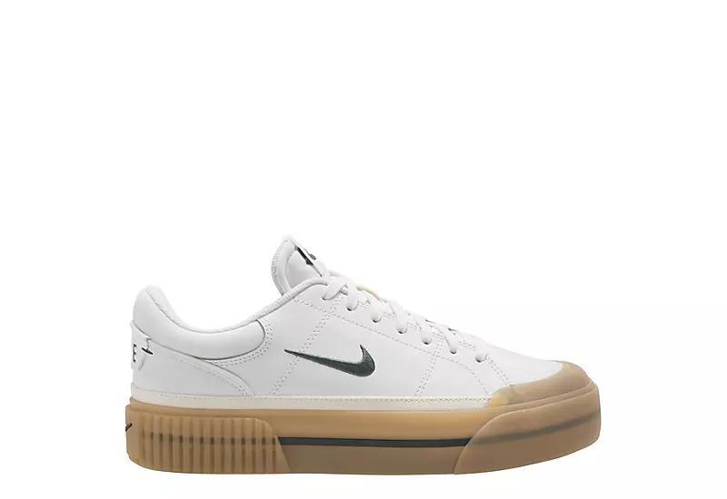 Nike Womens Court Legacy Lift Platform Casual Sneakers from Finish Line - WHITE Product Image