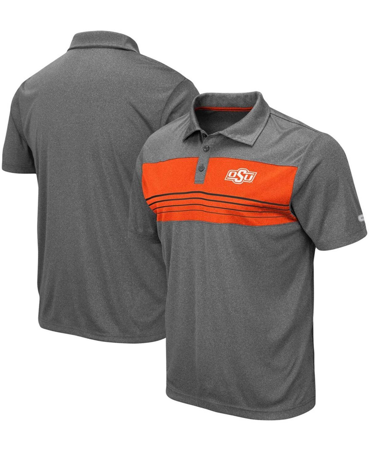 Mens Colosseum Heathered Charcoal Oklahoma State Cowboys Wordmark Smithers Polo Product Image