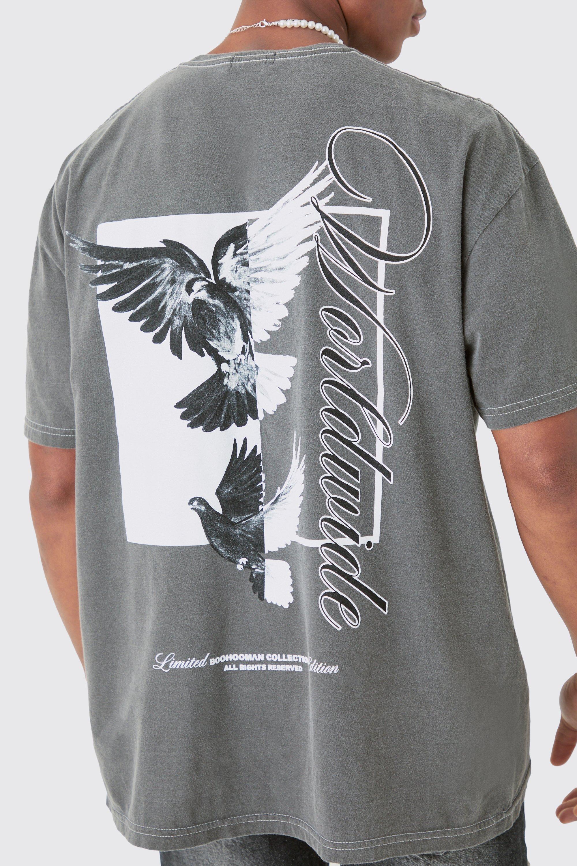 Oversized Dove Worldwide Back Print T-shirt | boohooMAN USA Product Image